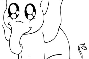 Cute Baby Elephant Kids Coloring Sheets