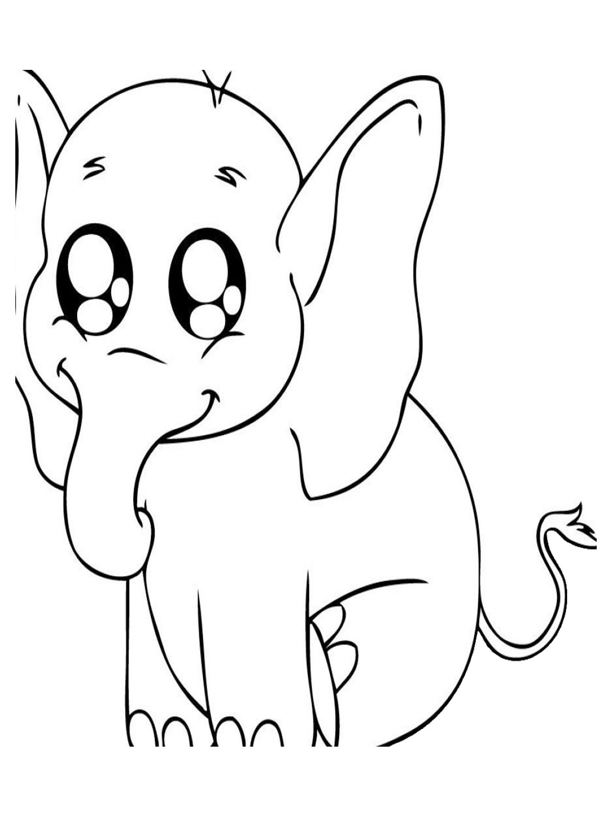  Cute Baby Elephant Kids Coloring Sheets