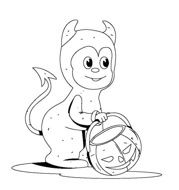 Devil Halloween Costumes Print Coloring Pages