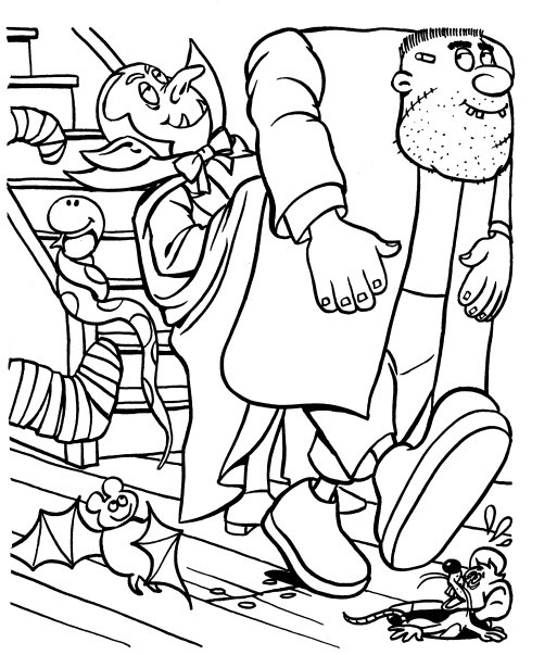 Dracula Monster Halloween Print Coloring Pages