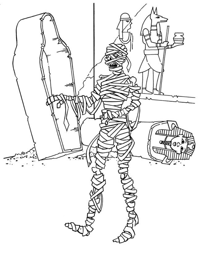  Egypt Mummy Print Coloring Pages