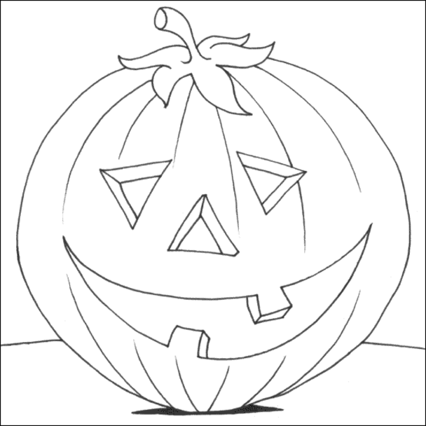 Face Pumpkin Halloween Coloring Pages