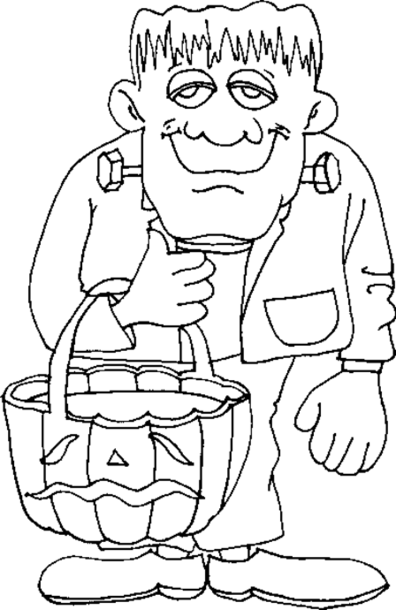 Frankenstein Costume Monster Halloween Print Coloring Pages