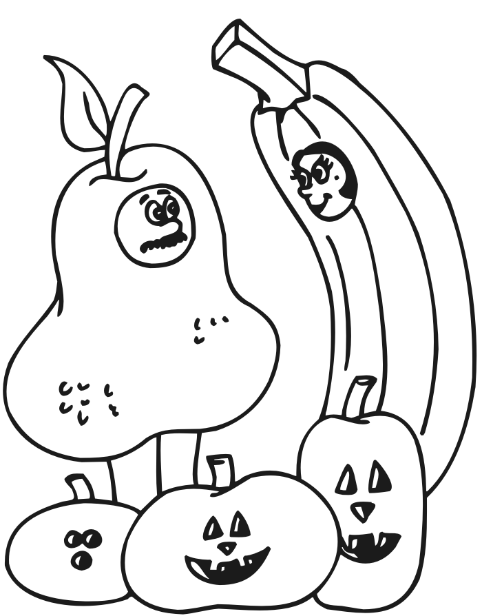 Fruit Costume Halloween Coloring Pages