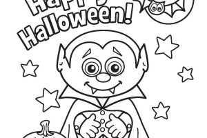 Happy Halloween Dracula Coloring Pages for Kids