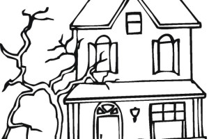 Haunted House Coloring Pages #1