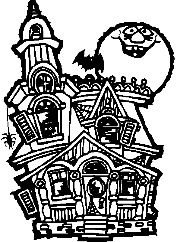 Haunted House Coloring Pages #3