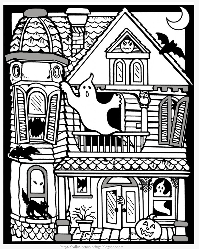  Haunted House Coloring Pages #6