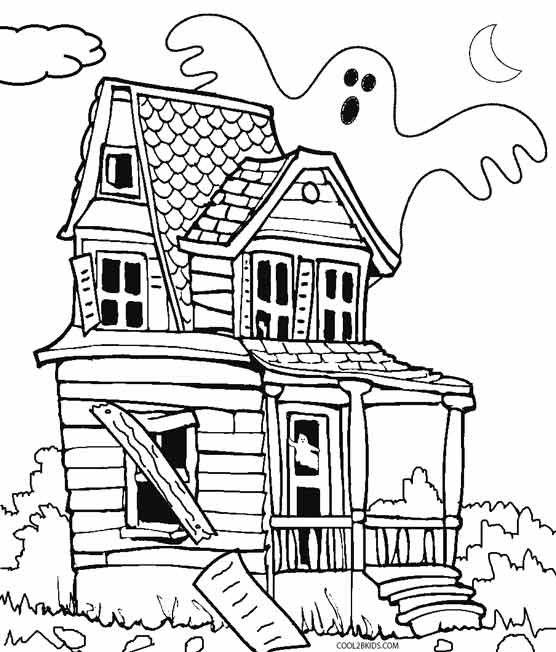  Haunted House Coloring Pages #7