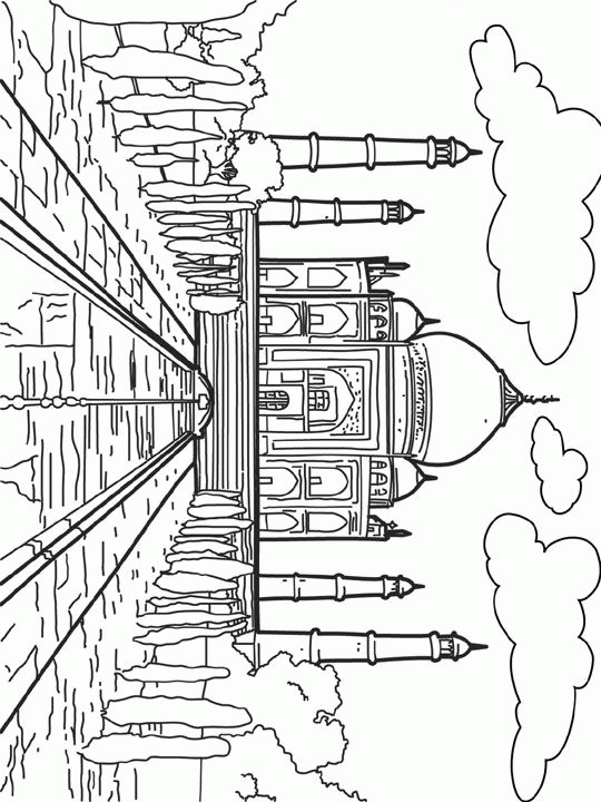 India Coloring Pages Castle Temple | Print Coloring Pages
