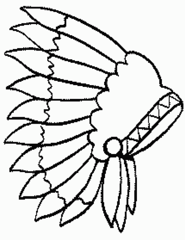 Indian Coloring Pages Chief Hat | Print Coloring Pages