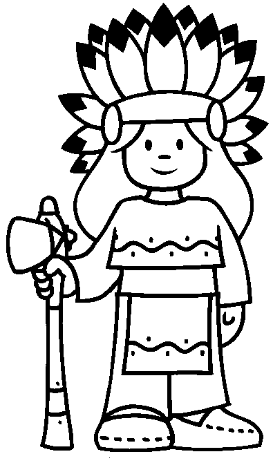 Indian Coloring Pages Little Chief Girl | Print Coloring Pages