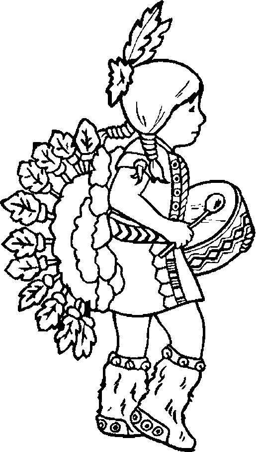 Indian Coloring Pages Little Girl | Print Coloring Pages