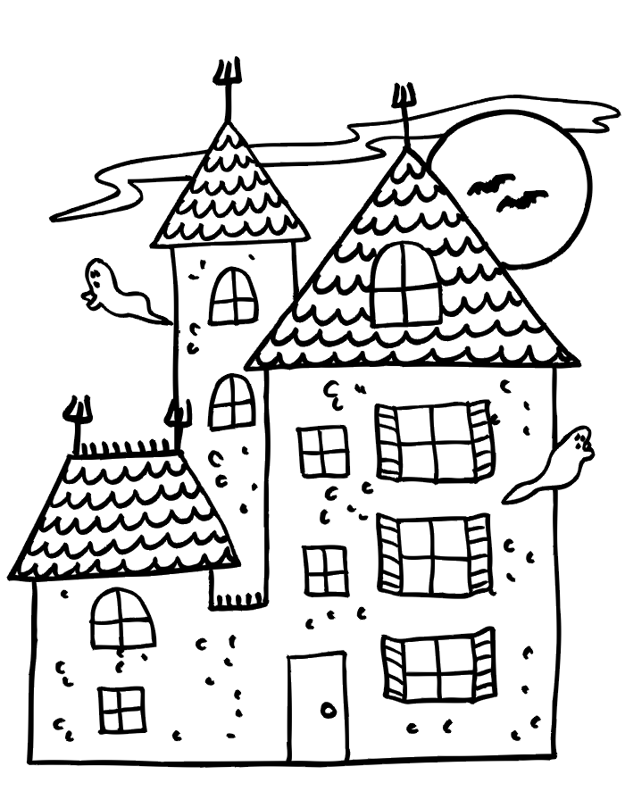Mexican Manor Witch Halloween Coloring Pages for Kids