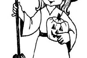 Miss Costume Halloween Colouring Pages