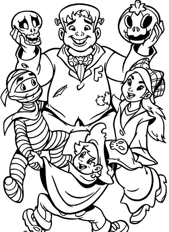  Monster Halloween Print Coloring Pages