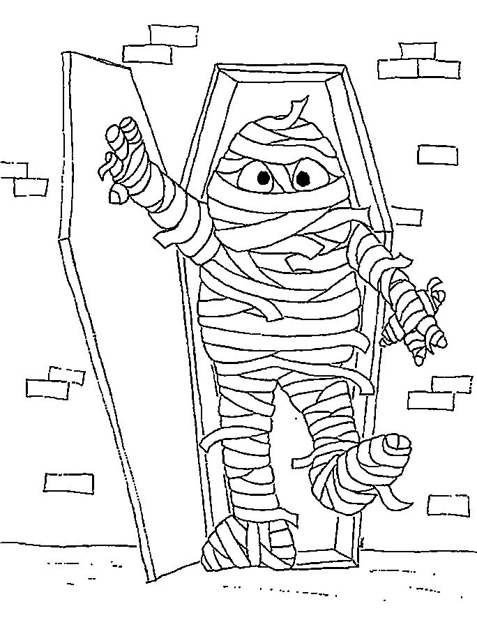 Mummy Print Coloring Pages