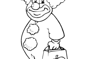 Old Clown Costume Halloween Coloring Pages