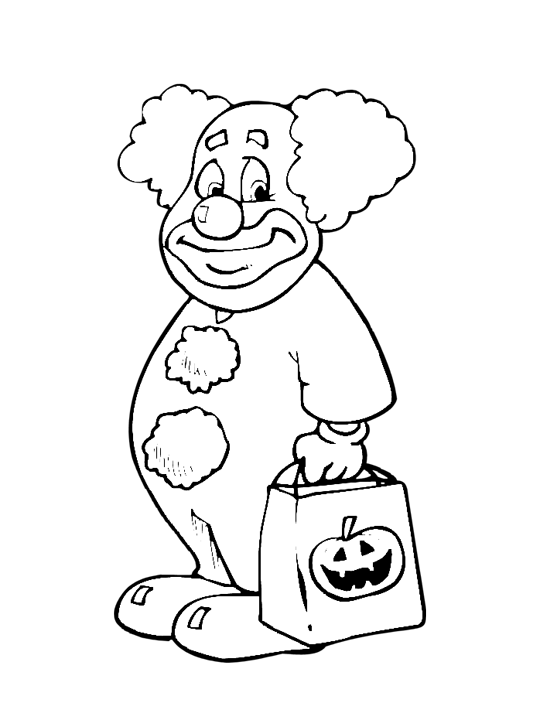  Old Clown Costume Halloween Coloring Pages
