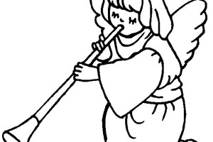 Play flute Angels Coloring Pages| Print Coloring Pages