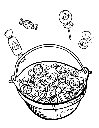 Print Halloween Candy Colouring Pages