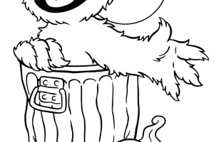 Seasame Street Monster Halloween Print Coloring Pages