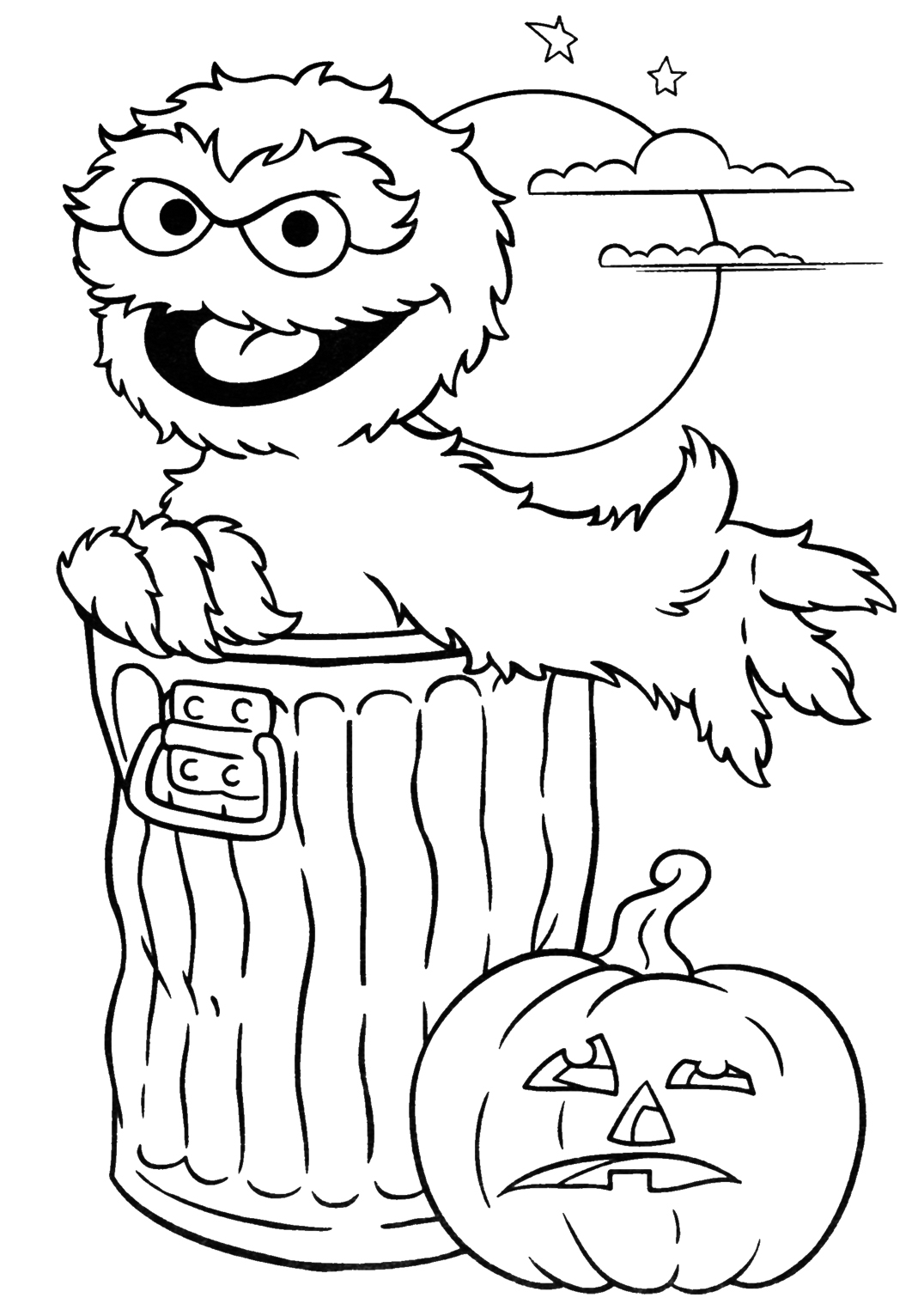  Seasame Street Monster Halloween Print Coloring Pages