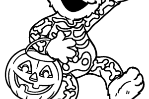 Sesame Street Elmo Halloween Coloring Pages