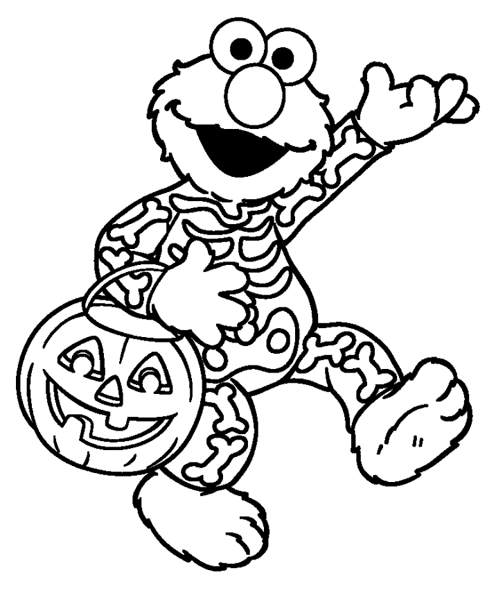  Sesame Street Elmo Halloween Coloring Pages