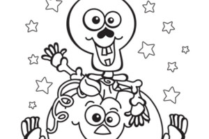 Skull Music Halloween Coloring Pages