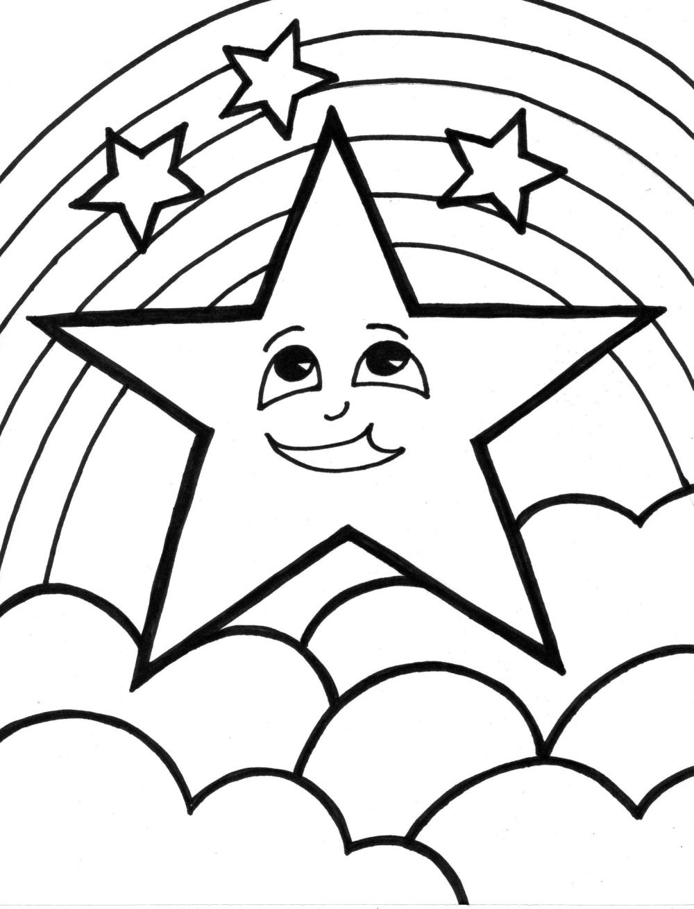 Star Coloring Pages Cute For Kids