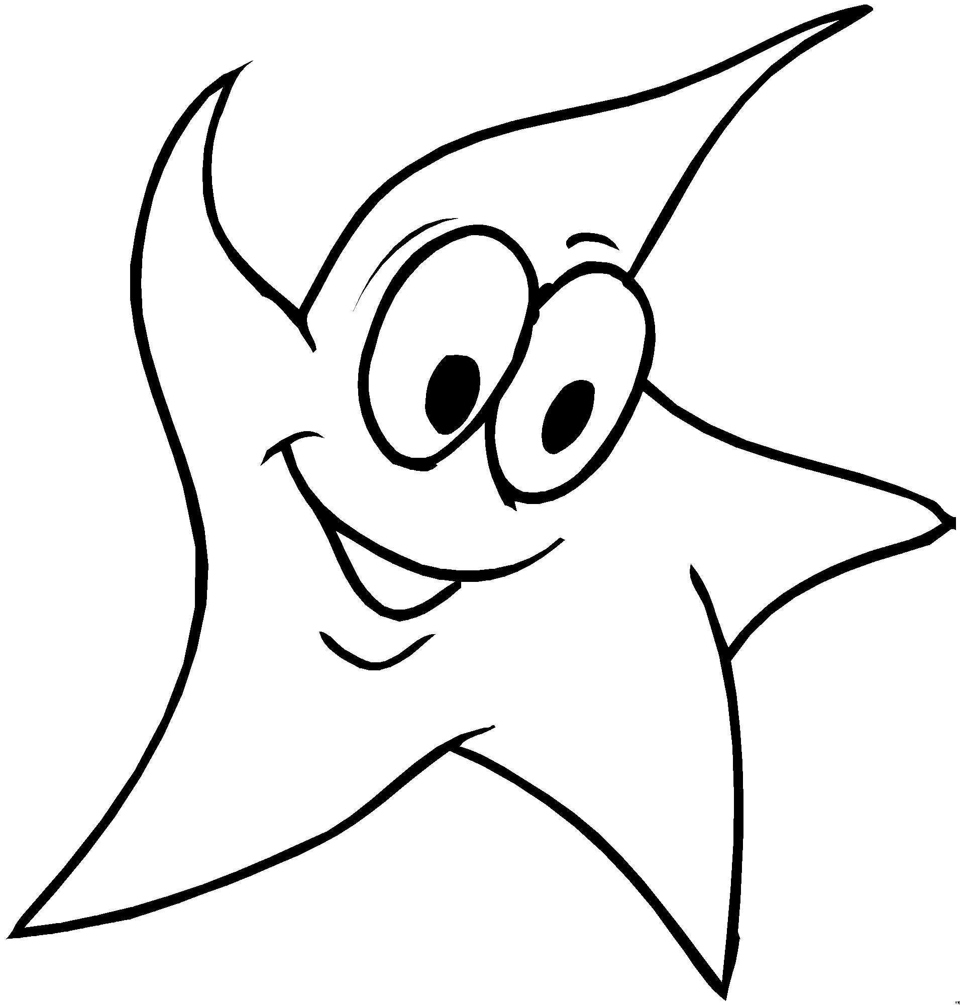 Star Coloring Pages Dancing Happy Star