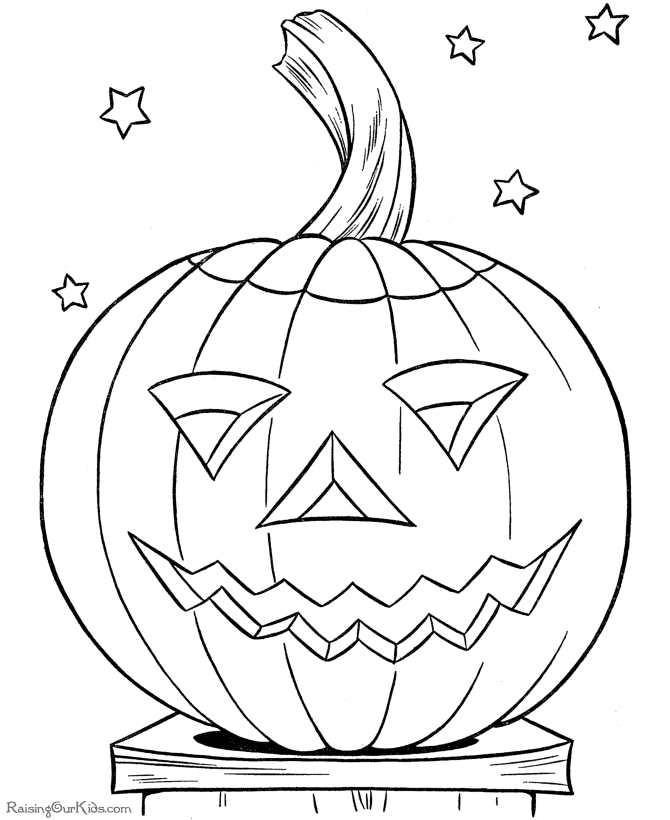 Stars Pumpkin Halloween Coloring Pages