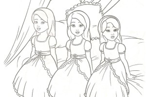 Three Sisters Barbie Coloring Pages | Barbie Coloring Pictures