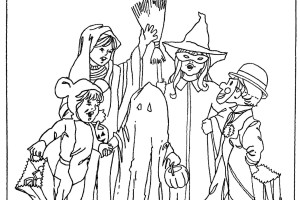 Trick or Treat Baby Costume Halloween Coloring Pages