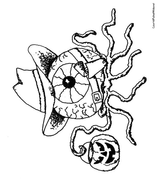  Trick or Treat Baby Glue Eyes Halloween Coloring Pages