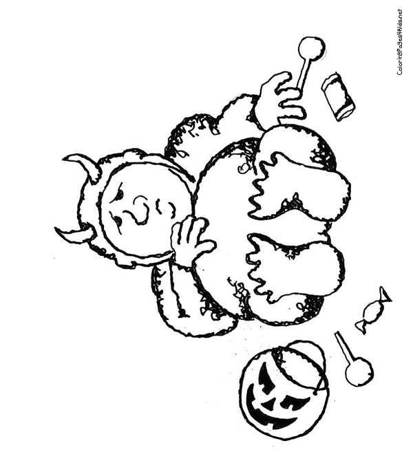  Trick or Treat Baby Monster Halloween Coloring Pages