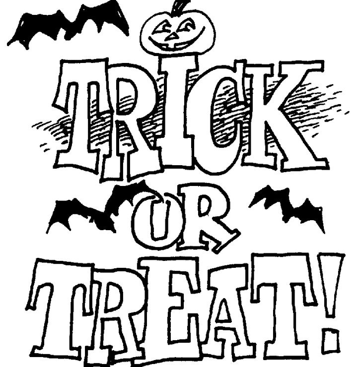  Trick or Treat Bag FEAR Halloween Coloring Pages