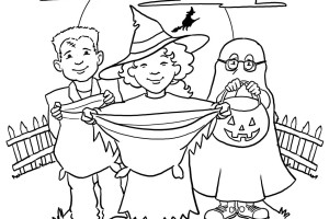 Trick or Treat Bag KIDS Halloween Coloring Pages