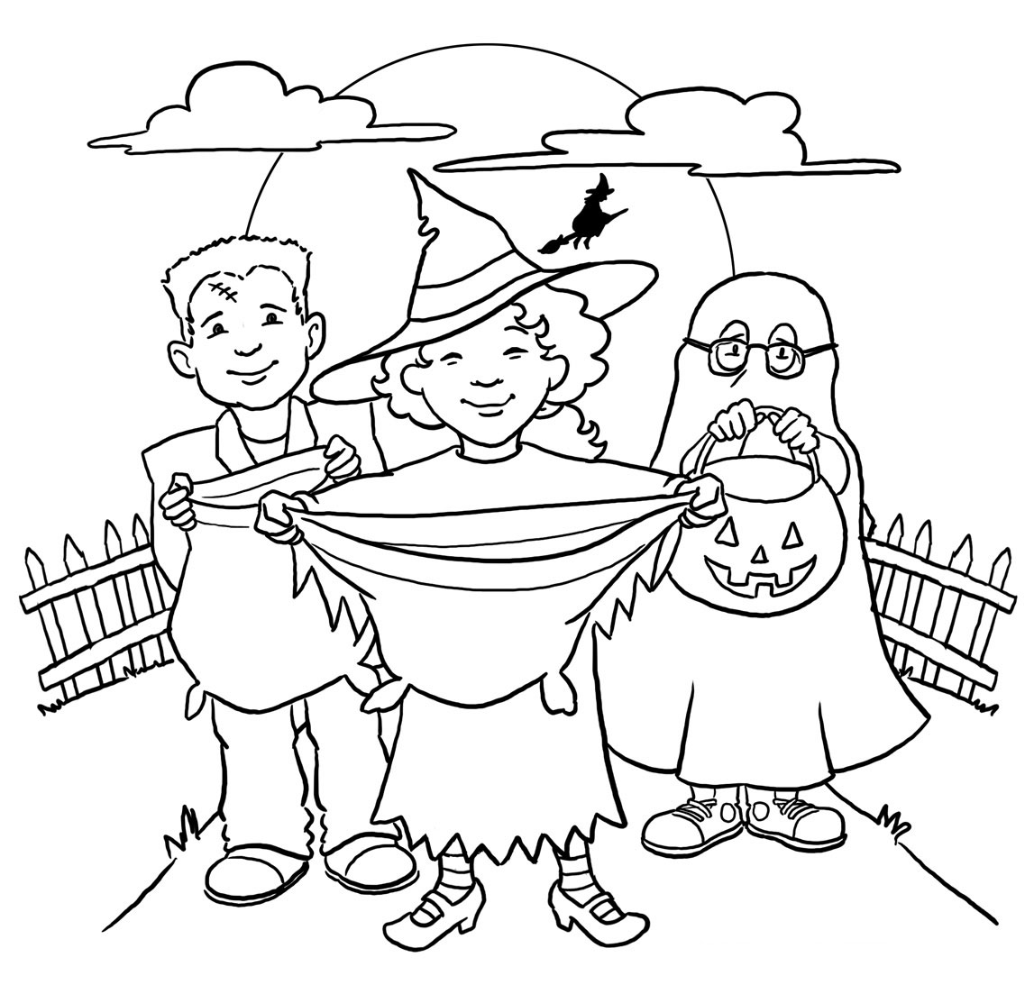  Trick or Treat Bag KIDS Halloween Coloring Pages