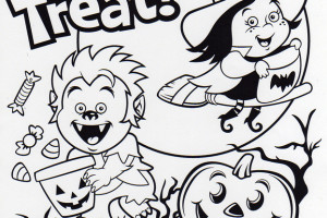 Trick or Treat Bag PARTY Halloween Coloring Pages