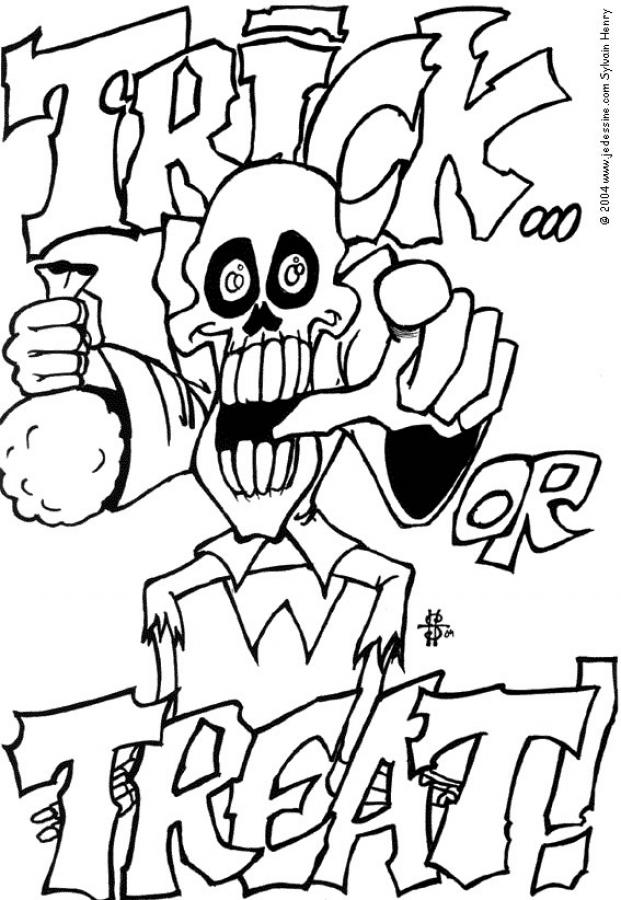  Trick or Treat FEAR Halloween Coloring Pages