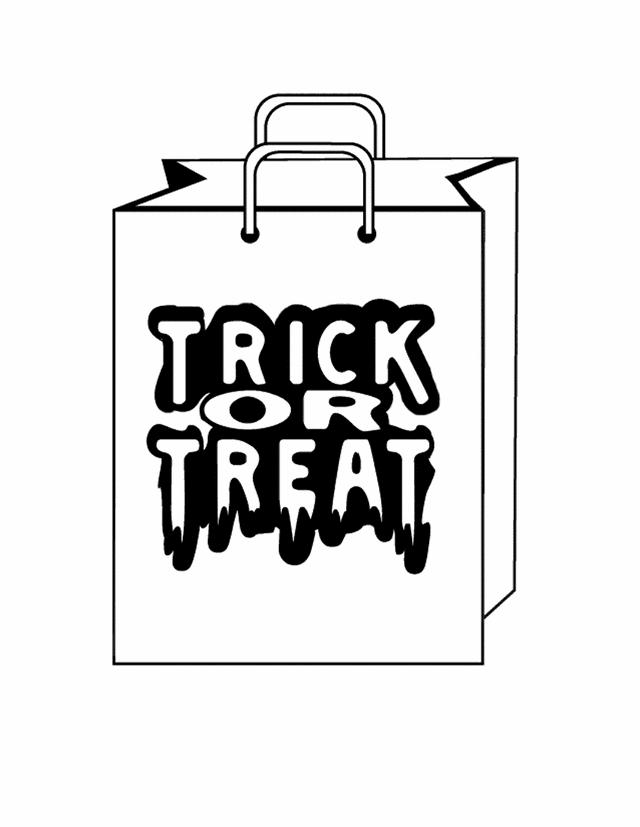 Trick or Treat Hot Bag Halloween Coloring Pages