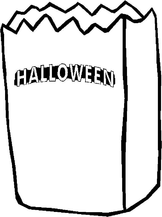  Trick or Treat Paper Bag Halloween Coloring Pages