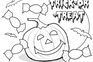 Trick or Treat Poster Halloween Coloring Pages