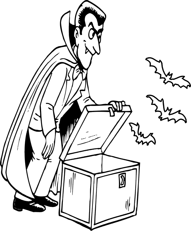 Vampire costume Halloween Colouring Pages
