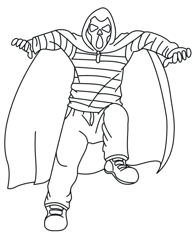 Wicked Costume Halloween Coloring Pages