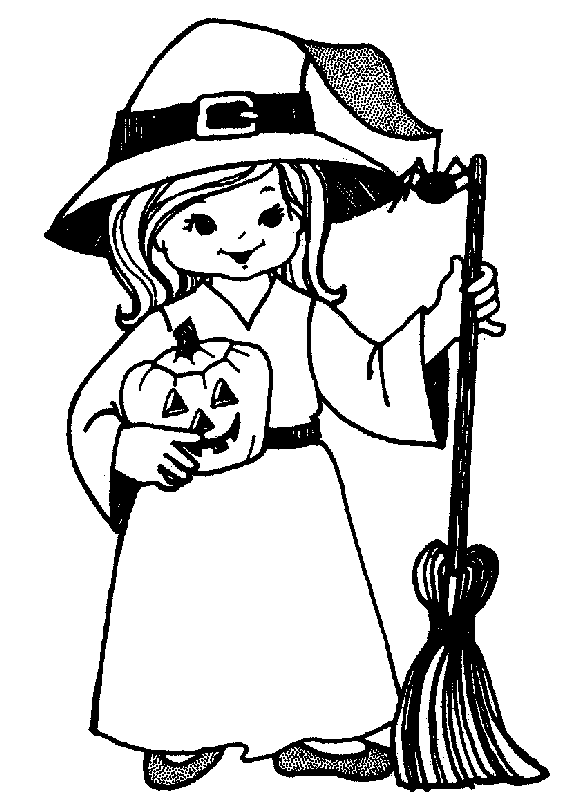 Wonderful Witch Halloween Coloring Pages for Kids