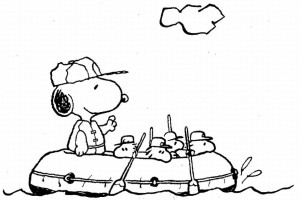 Boat Snoopy Coloring Pages for Kids