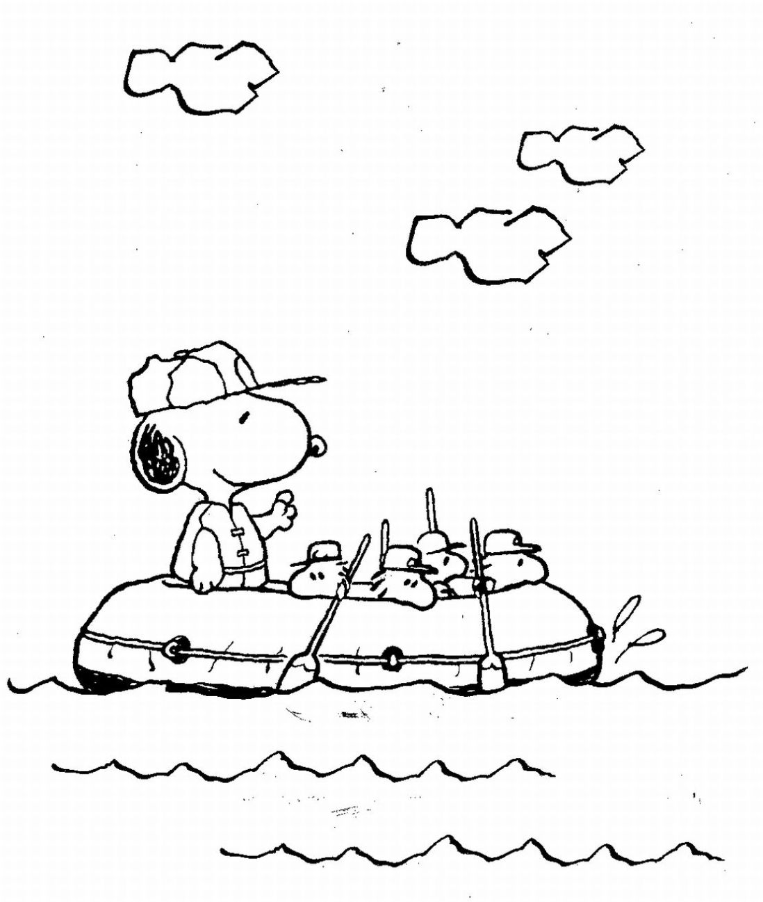  Boat Snoopy Coloring Pages for Kids